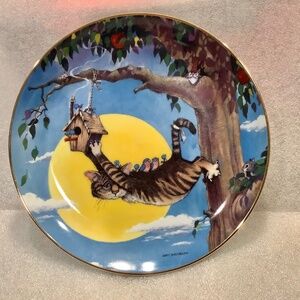 Vintage Comical Cats Wall Plate "The Hang Out" By Gary Patterson Danbury Mint